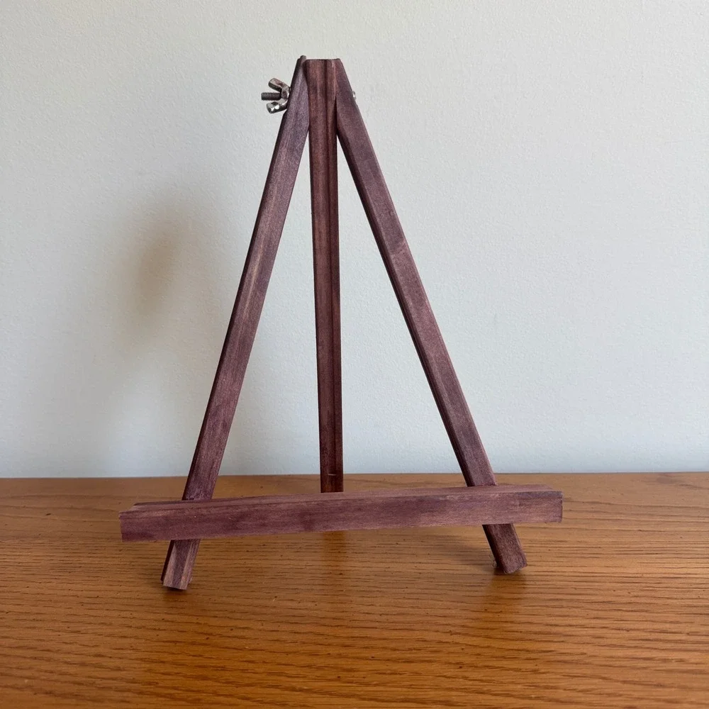 Small Wooden Tabletop Easel Display Stand Brown Art‎ Picture Holder